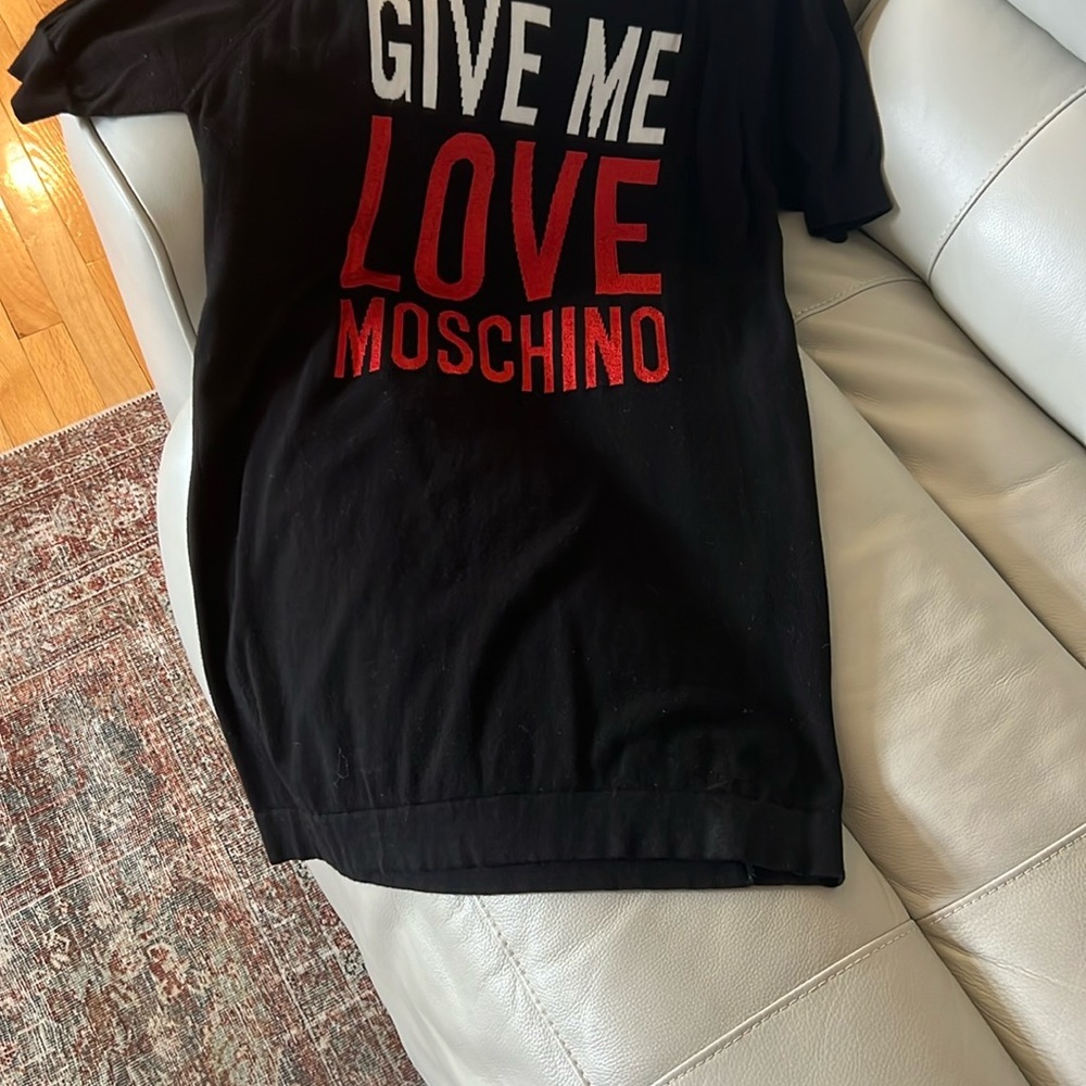 Moschino Black and Red Mini Dress with Bold Design